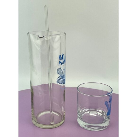 Vintage Manhattan mixer set, drink mixer, glass mixer and tumbler, 1980s barware - Picture 6 of 8